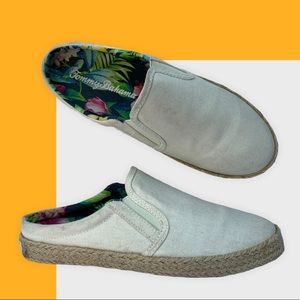 Tommy Bahama Ivory Mule Canvas Sz 7